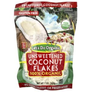 Edward & Sons Lets Do Organic flocos de coco sem açúcar 100% orgânicos 200 g (7 oz)