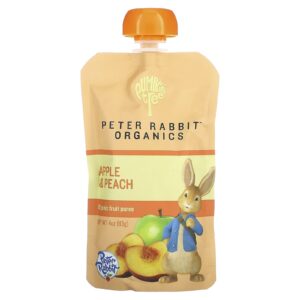 Pumpkin Tree Organics Orgânicos Peter Rabbit Purê de Frutas Orgânicas Maçã e Pêssego 113 g (4 oz)