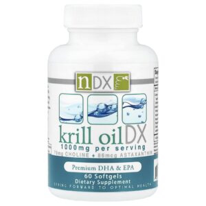 Natural Dynamix (NDX) Óleo de Krill DX DHA e EPA Premium 60 Cápsulas Softgel