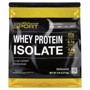 California Gold Nutrition Sport Isolado de Proteína Whey Sem Sabor 227 g (5 lb )