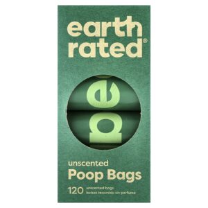 Earth Rated Saquinhos para Cocô de Cachorro Sem Perfume 120 Saquinhos 8 Rolos