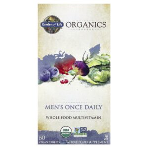 Garden of Life Organics Para Homens Uma Vez ao Dia 60 Comprimidos Veganos