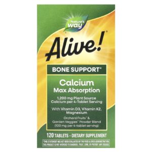 Natures Way Alive! Absorção Máxima de Cálcio 120 Comprimidos