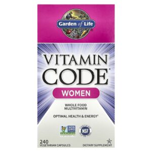 Garden of Life Vitamin Code® Multivitamínico Integral para Mulheres 240 Cápsulas Vegetarianas