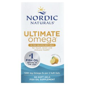 Nordic Naturals Ultimate Omega Limão 60 Cápsulas Softgel de Gelatina de Peixe (640 mg por Cápsula Softgel)