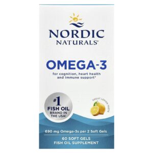 Nordic Naturals Ômega-3 Limão 690 mg 60 Cápsulas Softgel (345 mg por Cápsula Softgel)