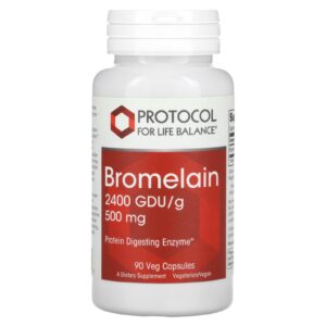Protocol for Life Balance Bromelaína 2.400 GDU / g 500 mg 90 Cápsulas Vegetais