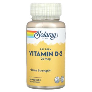 Solaray Vitamina D-2 da Forma Seca 25 mcg 60 VegCaps