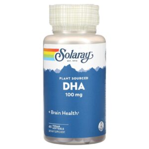 Solaray DHA de Origem Vegetal 100 mg 60 Cápsulas Softgel Veganas