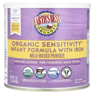 Earths Best Fórmula Infantil com Ferro para Sensibilidade Orgânica 595 g (21 oz)