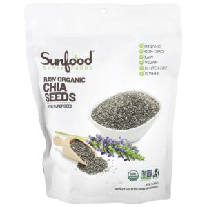 Sunfood Sementes de Chia Orgânica Crua 454 g (1 lb)