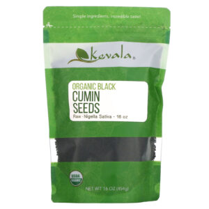 Kevala Sementes de Cominho Preto Orgânico Cru 454 g (16 oz)