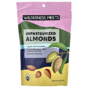 Wilderness Poets Amêndoas Orgânicas Não Pasteurizadas Sem Sal 226 g (8 oz)