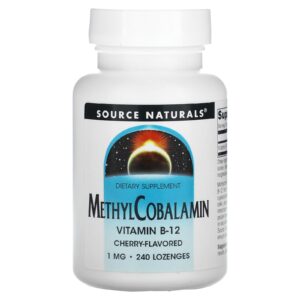 Source Naturals Metilcobalamina Sublingual sabor Cereja 1 mg 240 Comprimidos