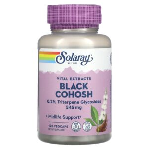 Solaray Extratos Vitais Cohosh Preto 545 mg 120 Cápsulas Vegetais