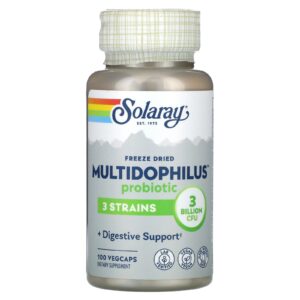 Solaray Probiótico Multidophilus liofilizado 3 bilhões de UFCs 100 cápsulas vegetais