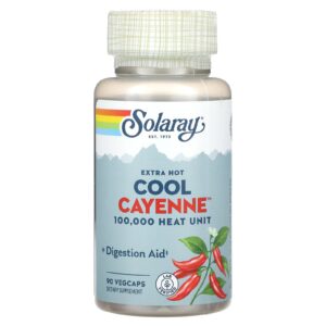 Solaray Pimenta-caiena Extra Quente e Fresca 90 VegCaps (300 mg por VegCap)