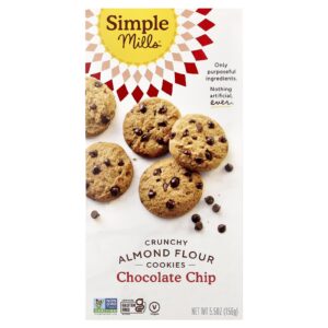 Simple Mills Cookies Crocantes de Farinha de Amêndoa Gotas de Chocolate 156 g (55 oz)