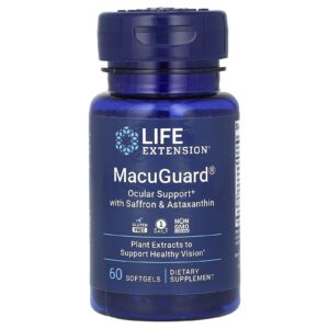 Life Extension MacuGuard Suporte Ocular com Açafrão e Astaxantina 60 Cápsulas Softgel