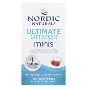 Nordic Naturals Minis Ultimate Omega® Morango 60 Mini Softgel (560 mg por Cápsula Mini Softgel)