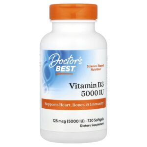 Doctors Best Vitamina D3 125 mcg (5.000 UI) 720 Cápsulas Softgel