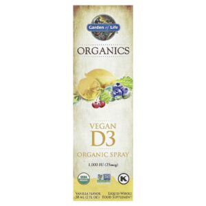 Garden of Life Spray Vegan D3 Orgânico Baunilha 58 ml (2 fl oz)