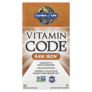 Garden of Life Vitamin Code Ferro RAW 30 Cápsulas Veganas