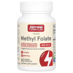 Jarrow Formulas Metilfolato Vegano 400 mcg 60 Cápsulas Vegetais