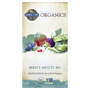 Garden of Life Organics Multivitamínico para Homens Acima de 40 Anos 120 Comprimidos Veganos