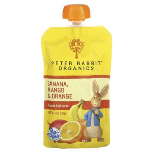 Pumpkin Tree Organics Orgânicos Peter Rabbit Purê de Frutas Orgânicas Banana Manga e Laranja 113 g (4 oz)