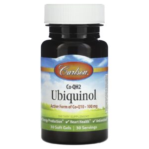 Carlson CoQH2 Ubiquinol 100 mg 30 Cápsulas Softgel