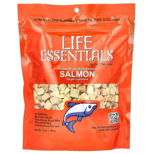 Cat-Man-Doo Life Essentials Salmão Selvagem liofilizado do Alasca Para Gatos e Cães 142 g (5 oz)