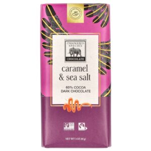 Endangered Species Chocolate Chocolate Amargo com Caramelo e Sal Marinho 60% de Cacau 85 g (3 oz)