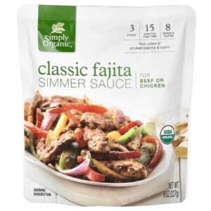 Simply Organic Molho Fajita Clássico para Carne Bovina ou Frango 227 g (8 oz)