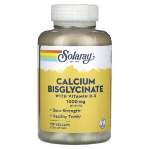 Solaray Bisglicinato de Cálcio com Vitamina D-3 120 VegCaps