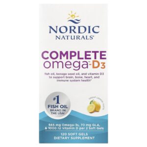 Nordic Naturals Complete Omega™-D3 Limão 120 Cápsulas Softgel