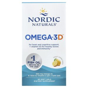 Nordic Naturals Omega-3D Limão-Siciliano 60 Cápsulas Softgel