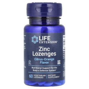Life Extension Pastilhas de Zinco Cítricos e Laranja 60 Pastilhas Vegetarianas (1875 mg por Pastilha)