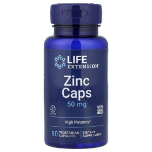 Life Extension Cápsulas de Zinco Alta Potência 50 mg 90 Cápsulas Vegetarianas