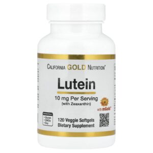 California Gold Nutrition Luteína com Zeaxantina de Extrato de Calêndula 10 mg 120 Cápsulas Softgel Vegetais