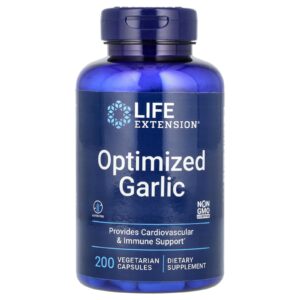 Life Extension Alho Otimizado 200 Cápsulas Vegetarianas (600 mg por Cápsula)