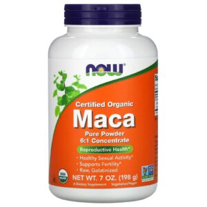 NOW Foods Maca Orgânica Certificada Pó Puro 7 onças (198 g)