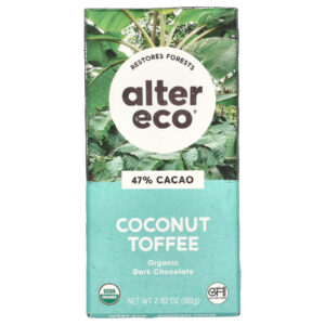 Alter Eco Barra de Chocolate Amargo Orgânico Caramelo de Coco 47% Cacau 80 g (282 oz)
