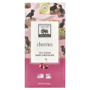 Endangered Species Chocolate Cerejas Chocolate Amargo 72% de Cacau 85 g (3 oz)