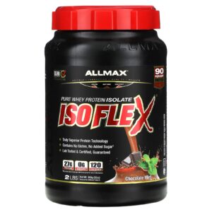 ALLMAX ISOFLEX® Isolado de Proteína Whey Pura Chocolate e Menta 908 g (2 lbs)