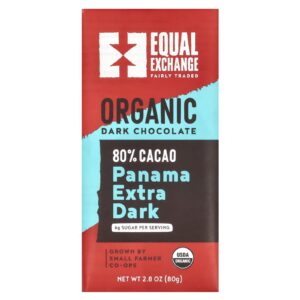 Equal Exchange Chocolate Amargo Orgânico Panamá Extra-amargo 80% Cacau 80 g (28 oz)