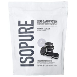 Isopure Proteína em Pó com Zero Carboidratos Biscoitos e Creme 454 g (1 lb)
