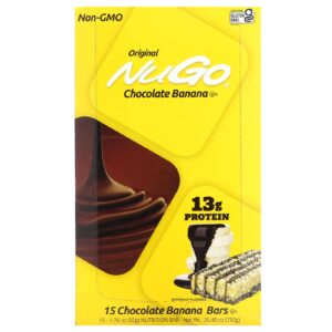 NuGo Nutrition Barras de Chocolate e Banana 15 Barras 50 g (176 oz) Cada