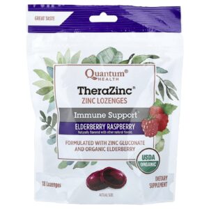 Quantum Health TheraZinc Pastilhas de Zinco Sabugueiro e Framboesa 18 Pastilhas