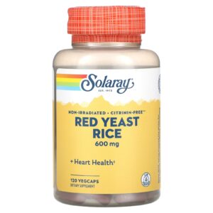 Solaray Arroz com Fermento Vermelho 600 mg 120 VegCaps